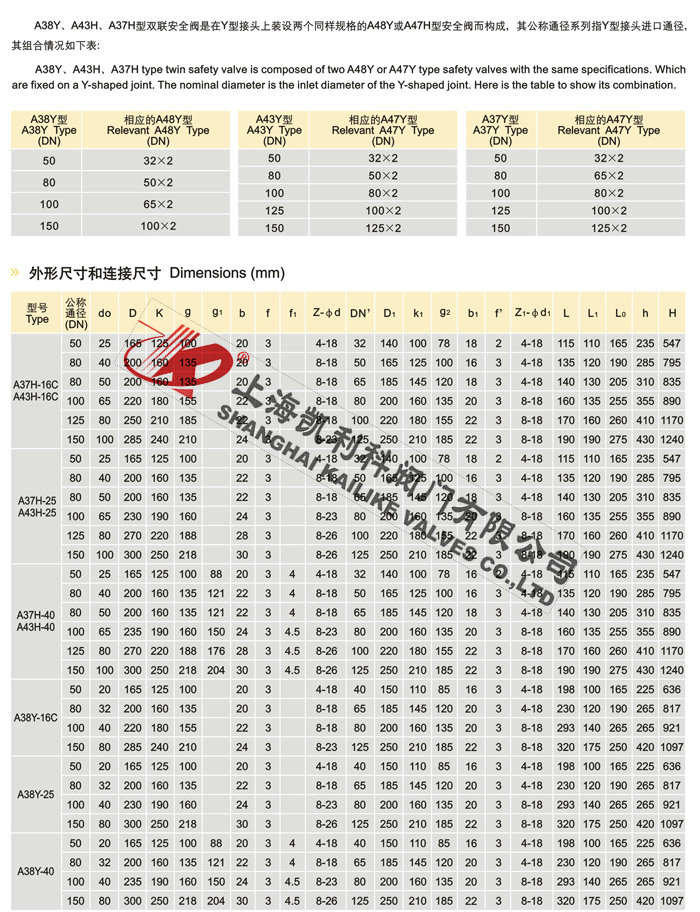 A38Y、A43H、A37H雙聯(lián)彈簧式安全閥說明書